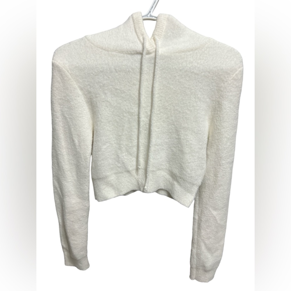 Womens zara white fuzzy hoodie